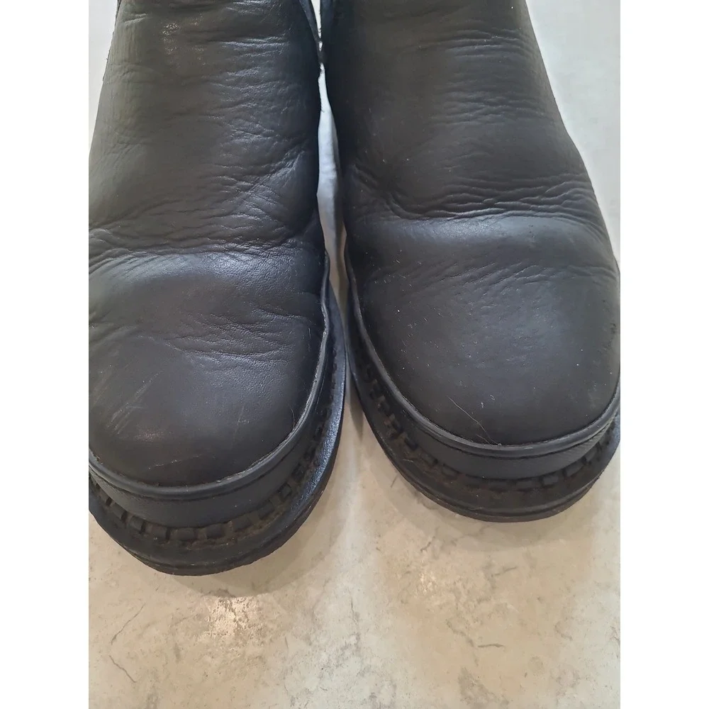 Georgia Giant Romeo Black Leather Slip on Loafer Men‎ SZ 10.5 Utility heavy duty
